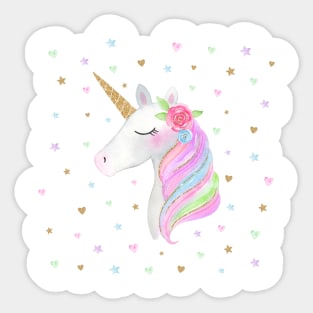 White Unicorn Sticker